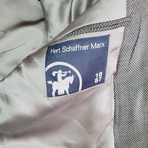 Hart Schaffner Marx Mens Grey Blazer Suit Jacket Formal Work Business SZ 41R - Picture 5 of 12